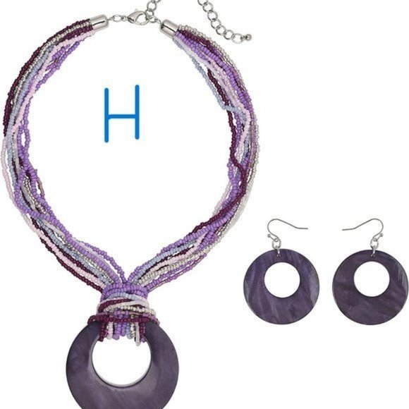 New Multi Strand  Colorful Beaded Necklace with Big Circle Shell Pendant - Picture 8 of 8